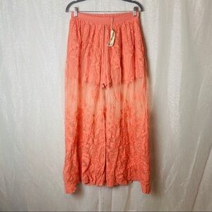 Entro salmon lace layered shorts ~S